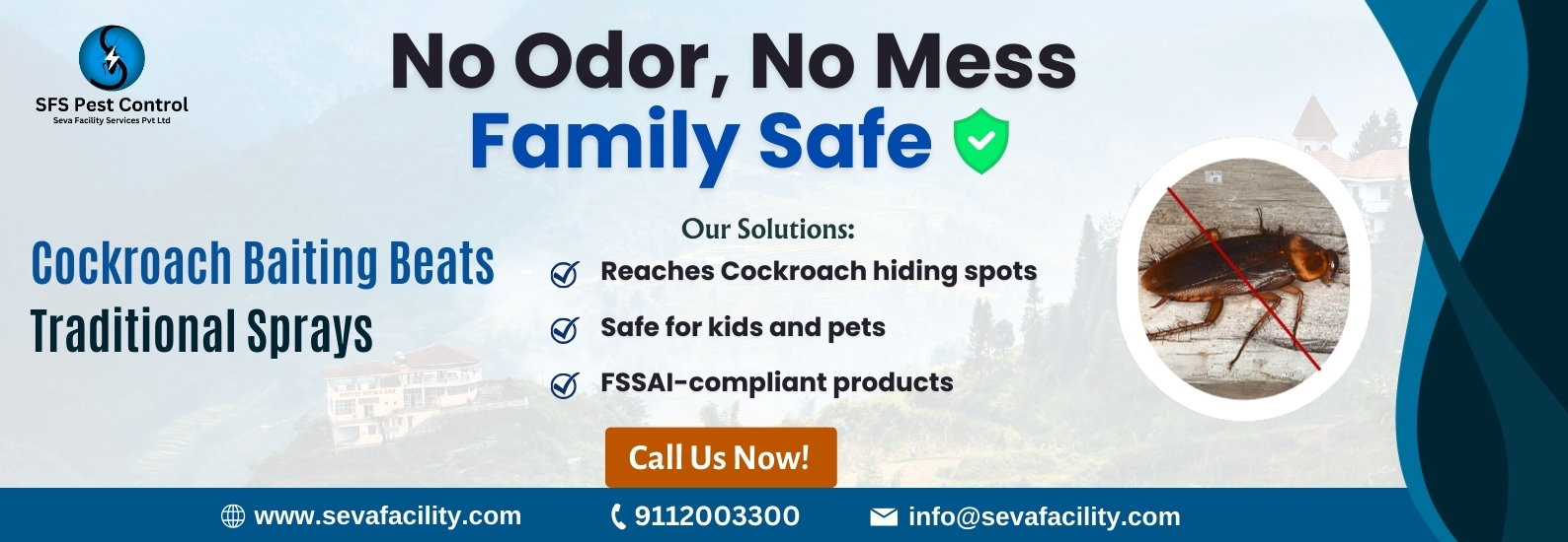 Cockroach baiting pest control pune nagpur hyderabad
