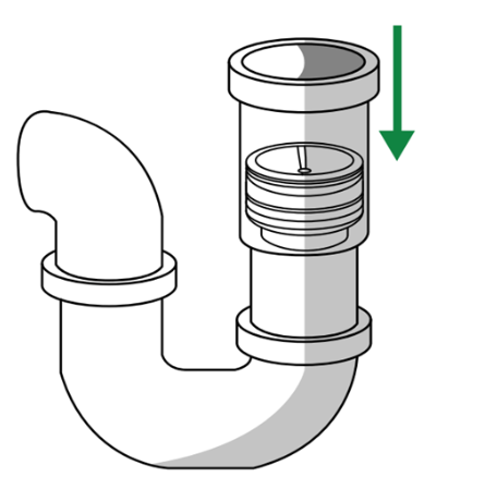 Step 3: push Green Drain 2 to 4 inches into the pipe